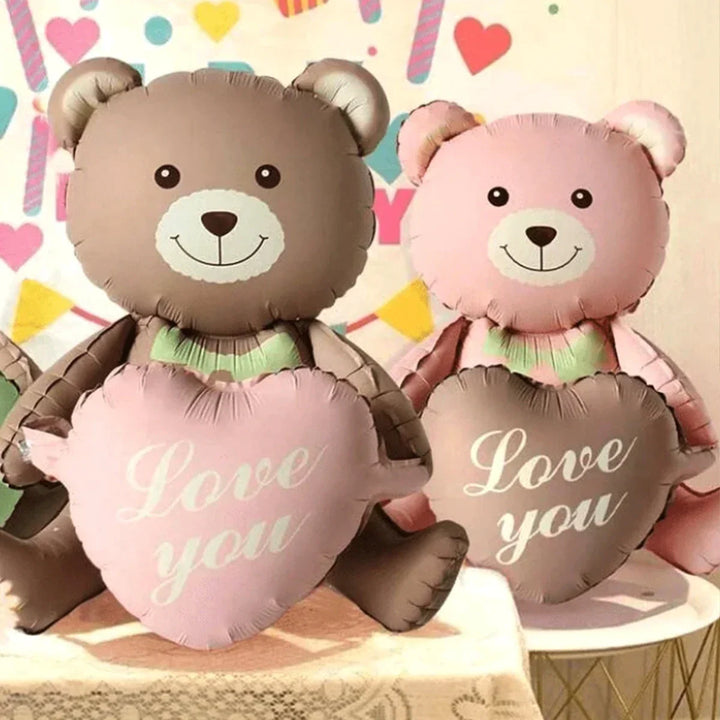 3D Bear Balloon Foil Lying Cartoon Heart Design Birthday Party And Valentine Decor 2026 Gift