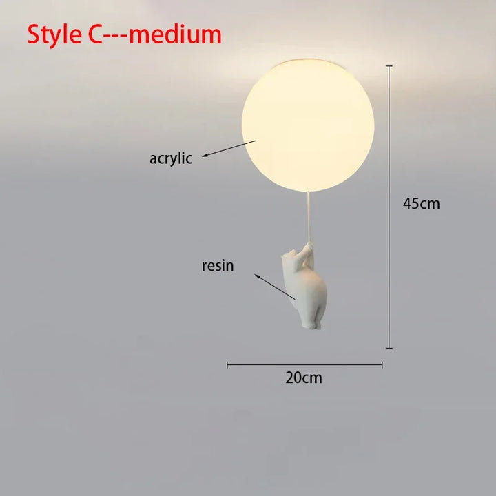 Ceiling Light Bear Cartoon Acrylic Spheres – Kids Room Chandelier, Nursery Decor, TikTok Viral 2026 Gift