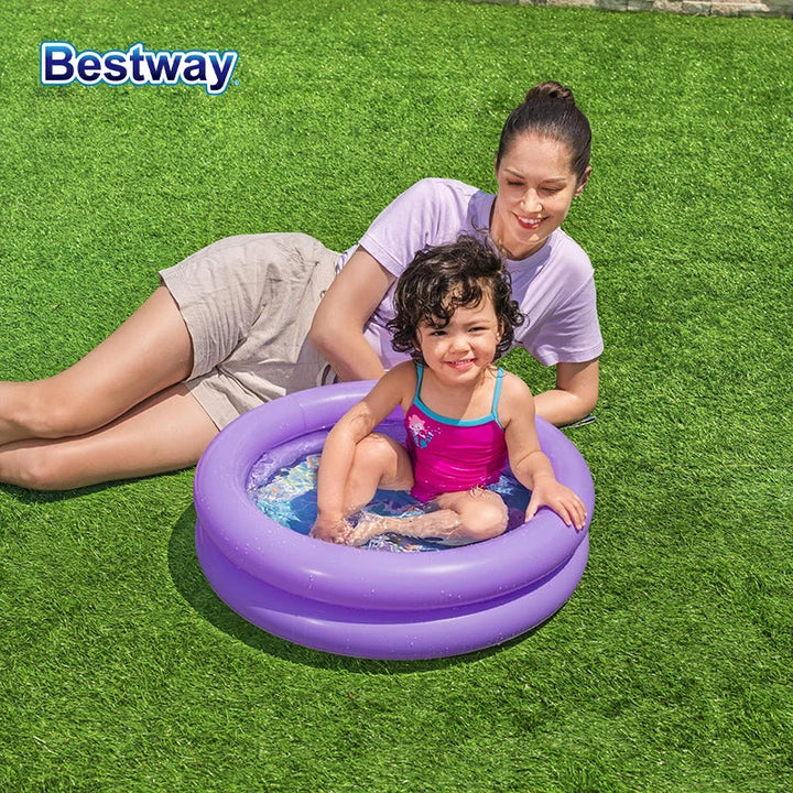 Inflatable Backyard Swimming Pool for Kids, 8ft Portable Summer Play Pool with Durable PVC and Bright colours