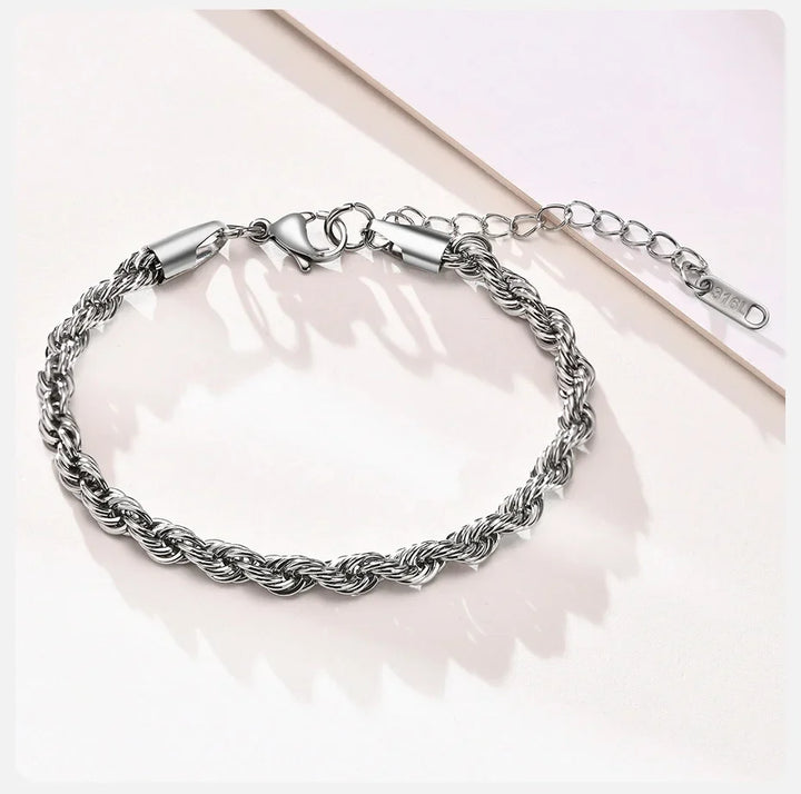 Stainless Steel Rope Chain Bracelet Twisted Singapore