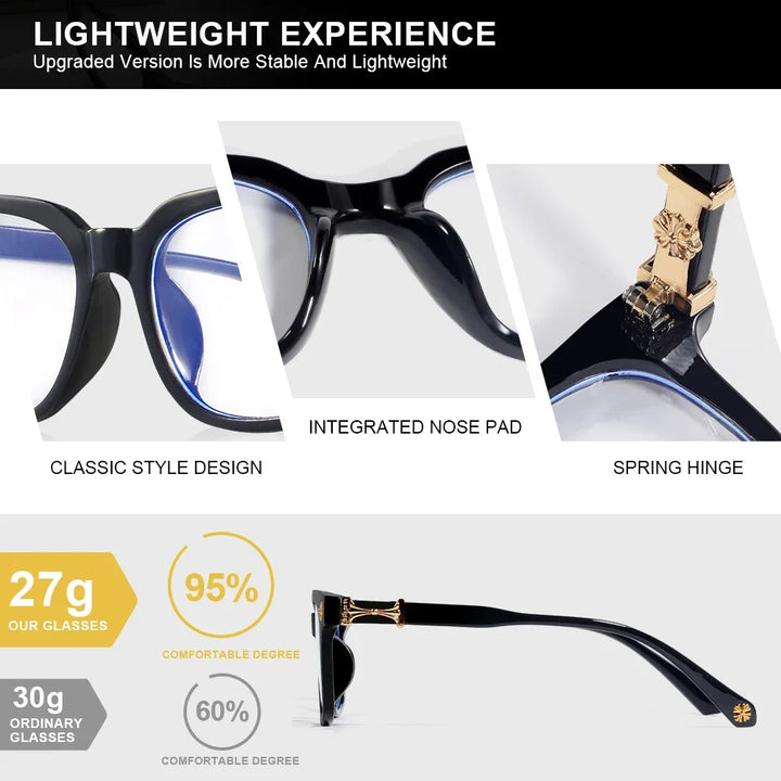 Blue Light Blocking Glasses Square Frame Unisex Computer Eyewear Fall 2026 Eye Strain Relief