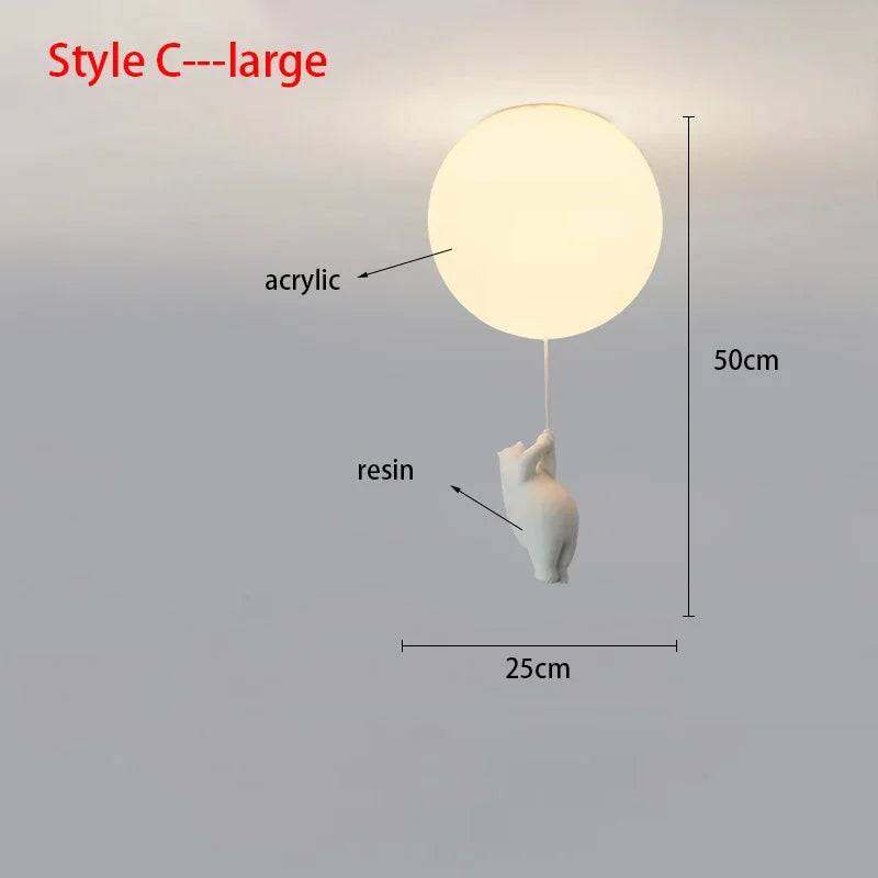 Ceiling Light Bear Cartoon Acrylic Spheres – Kids Room Chandelier, Nursery Decor, TikTok Viral 2026 Gift