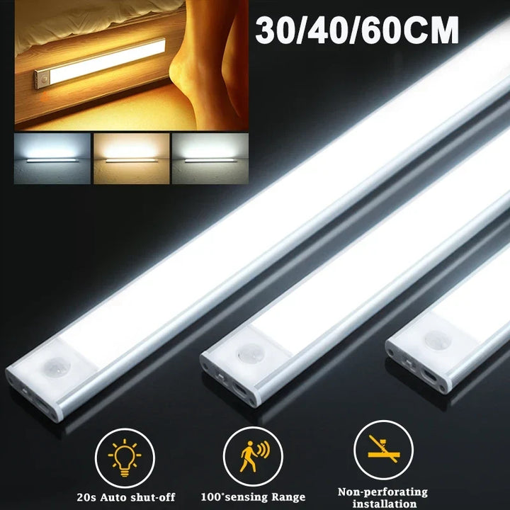 Wireless LED Motion Sensor Cabinet Light – Dimmable Type-C Rechargeable Night Lamp for Closet Kitchen 2026