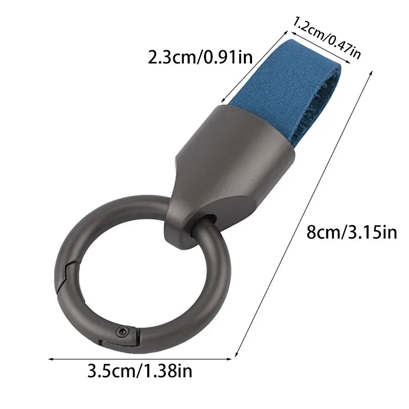 Cowhide Leather Keychain Carabiner Ring Everyday Carry