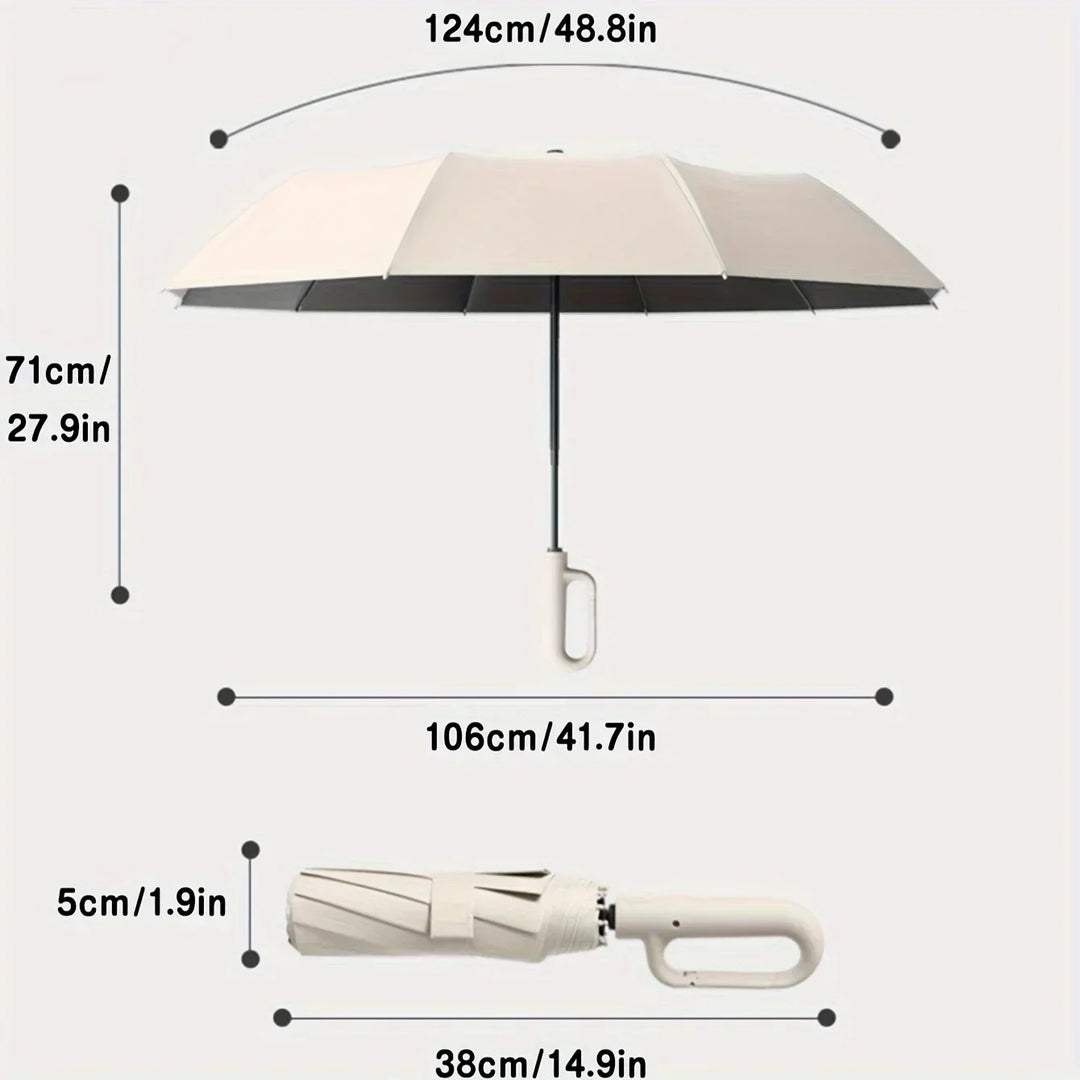 20 Bones Windproof Strong 105CM Folding Umbrella for Men, Large Handle, Water Resistant