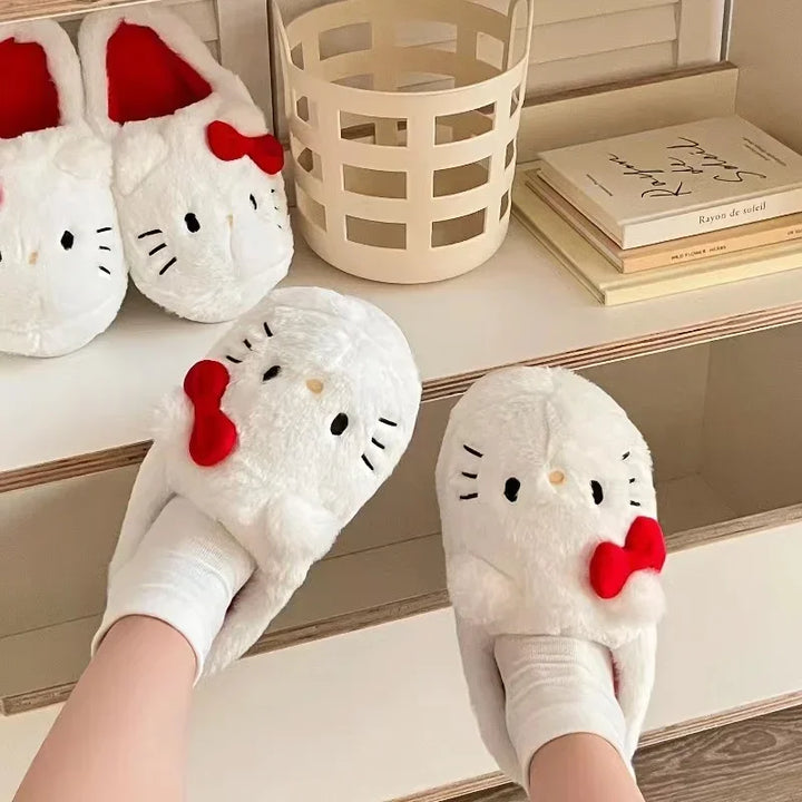 Warm Unisex Slippers - Plush-Lined, Plush Fabric, Indoor Home Wear For Autumn And Winter