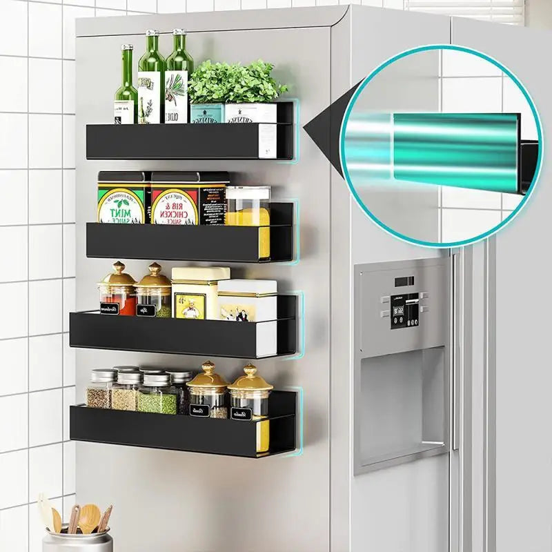 Magnetic Refrigerator Shelf Organizer Rack Space Saving