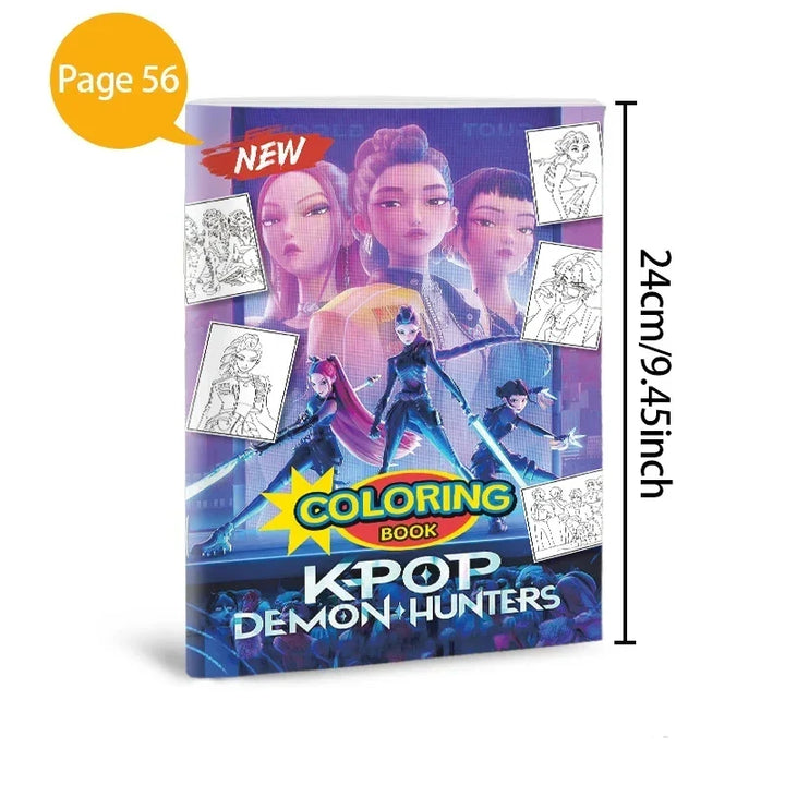 colouring Book Kpop Demon Hunters Anime Sketches Rumi Mira Zoey Cute Line Drawings Back to School 2025 Gift