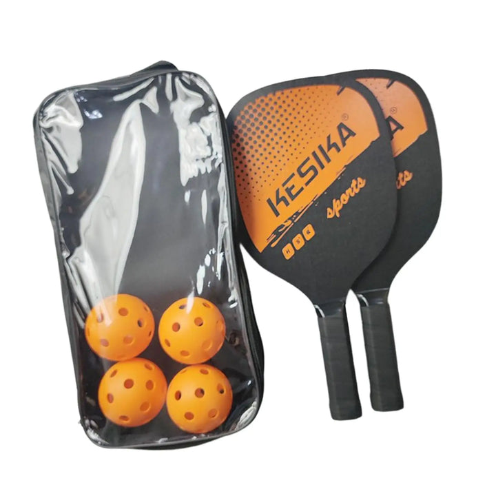 Lightweight Pickleball Paddle Set with 2 Rackets, 4 Balls, Storage Bag for Adults and Kids, High-Quality Wood Construction