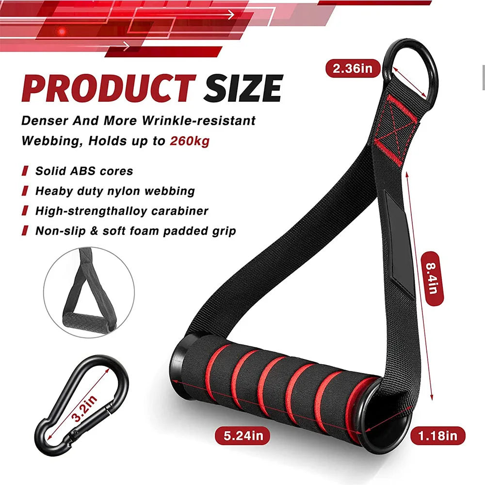 Heavy Duty D-Ring Metal Gym Handles - Fitness Equipment for Cable Machines &amp; Resistance Bands