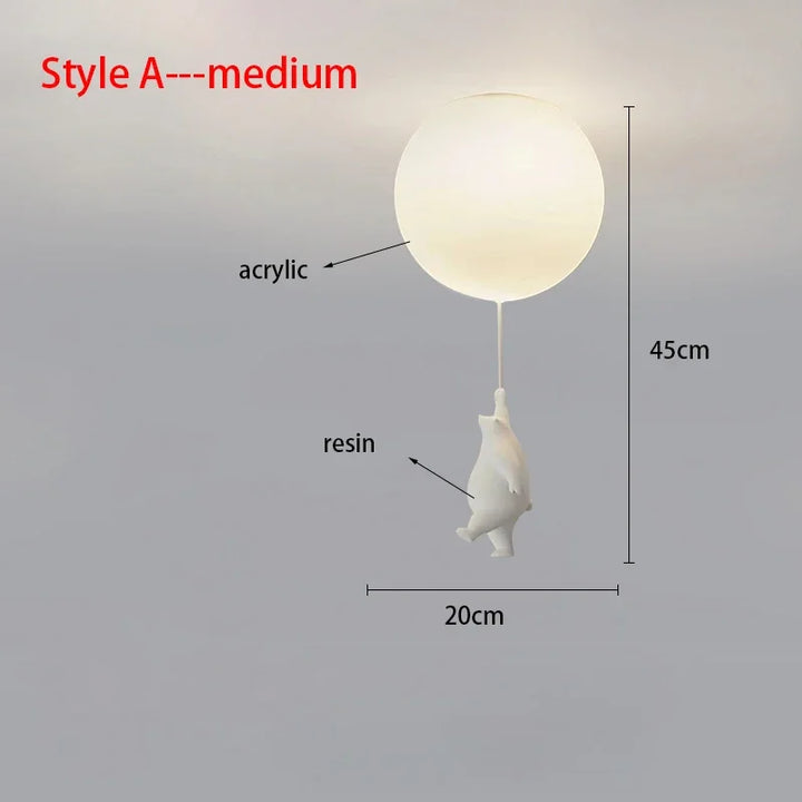 Ceiling Light Bear Cartoon Acrylic Spheres – Kids Room Chandelier, Nursery Decor, TikTok Viral 2026 Gift