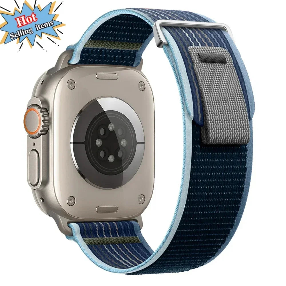 Nylon Trail Loop Apple Watch Band - Breathable Sport Strap for Ultra 3 2, Series 11 10 9 8 7 41-49mm