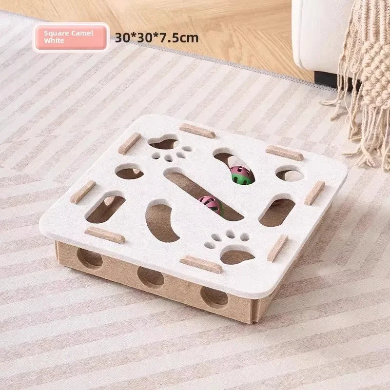 Cat Puzzle Toy Box With Ball Suede Felt Indoor Cat Exercise Entertainment Eco Friendly Gift 2026 TikTok Viral