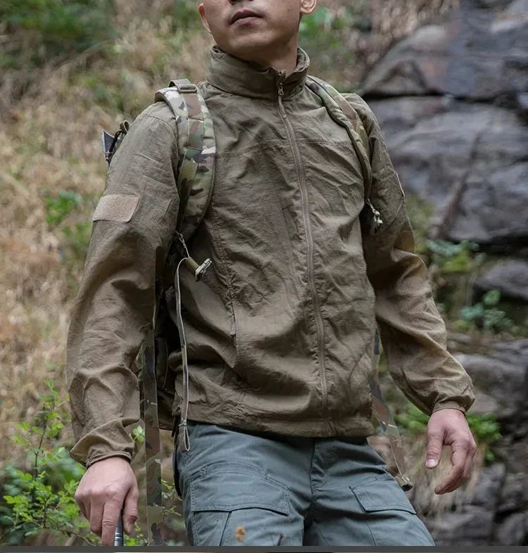 Lightweight Men’s Jacket - Tactical Zip, Polyester, Summer
