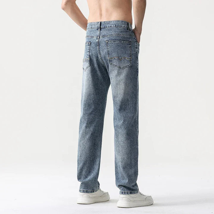 Oversized Men’s Wide Leg Jeans - Straight Lyocell, Casual