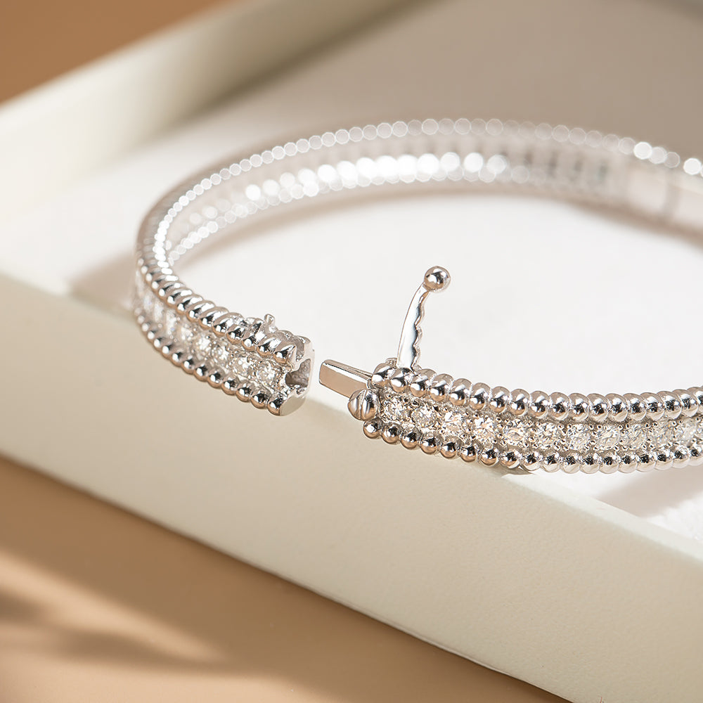 Moissanite 2mm Bracelet 18K Gold Plated Tennis Bangle