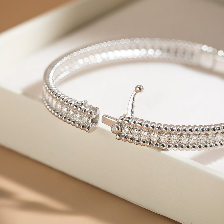 Moissanite 2mm Bracelet 18K Gold Plated Tennis Bangle