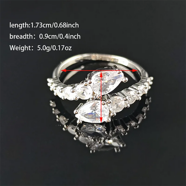 Adjustable Cubic Zirconia Cocktail Ring Valentine Gift 2026 Sparkling Prong Setting
