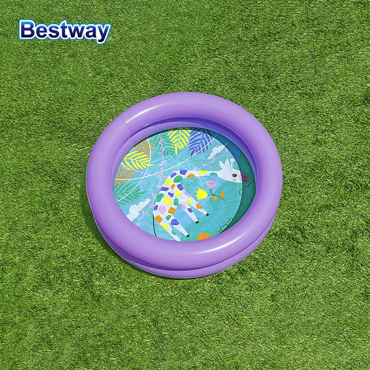 Inflatable Backyard Swimming Pool for Kids, 8ft Portable Summer Play Pool with Durable PVC and Bright colours