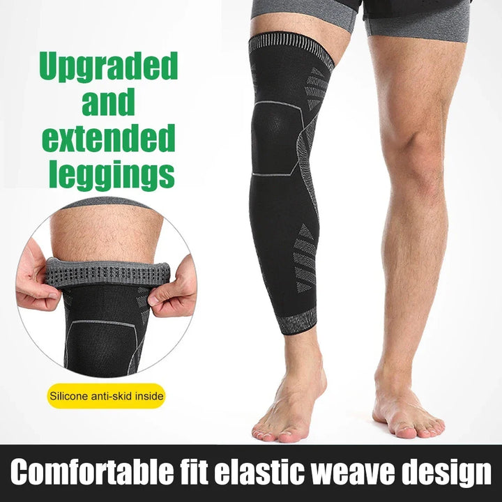 Full Leg Compression Sleeve Long Knee Support for Cycling Hiking Basketball – Pair 2026