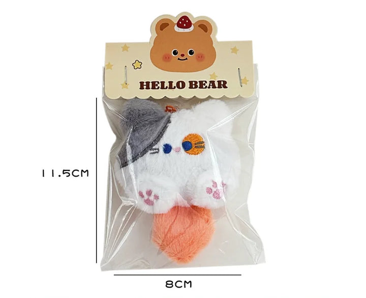 Plush Cat Keychain Cute Rabbit Fur Bag Charm Gift Decor