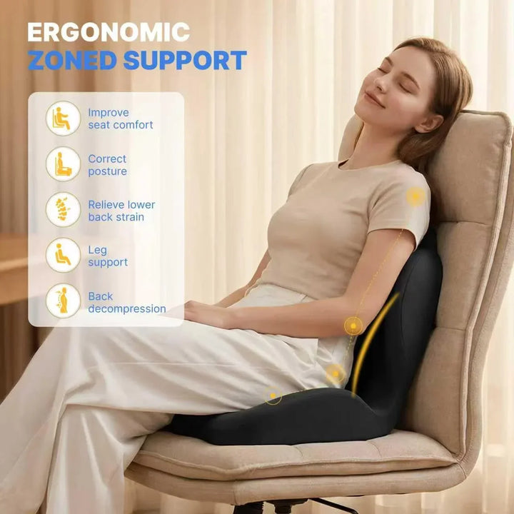 Memory Foam Seat Cushion – Ergonomic Lumbar Support for Office Chair and Car, Stress Relief