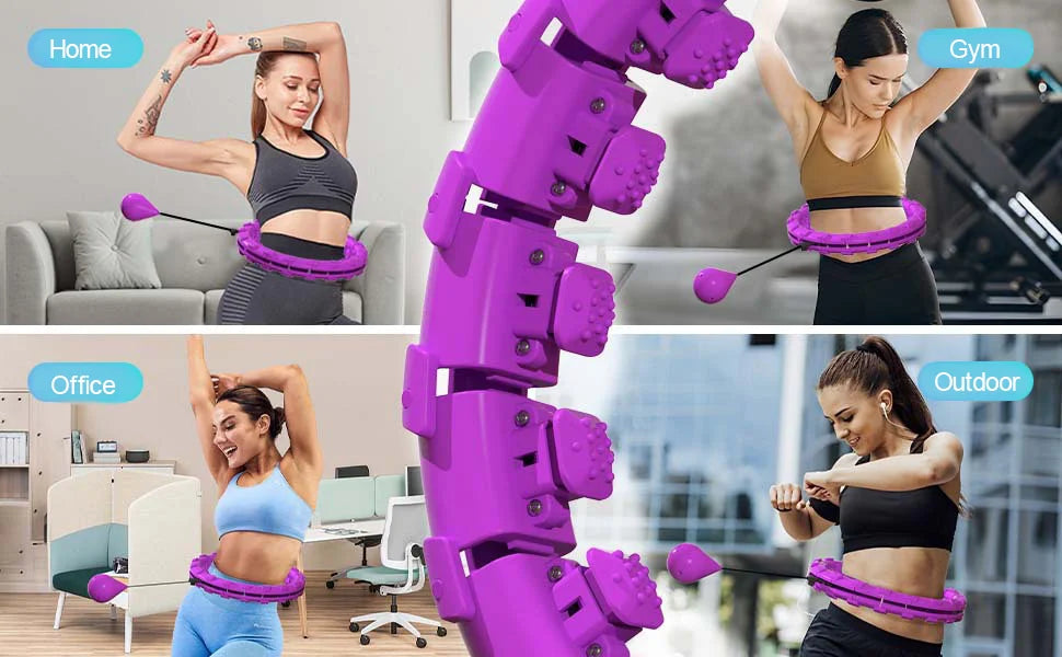 Smart Adjustable Fitness Hula Hoop 24-Section – Waist Massager Weight Loss Cardio Training 2026