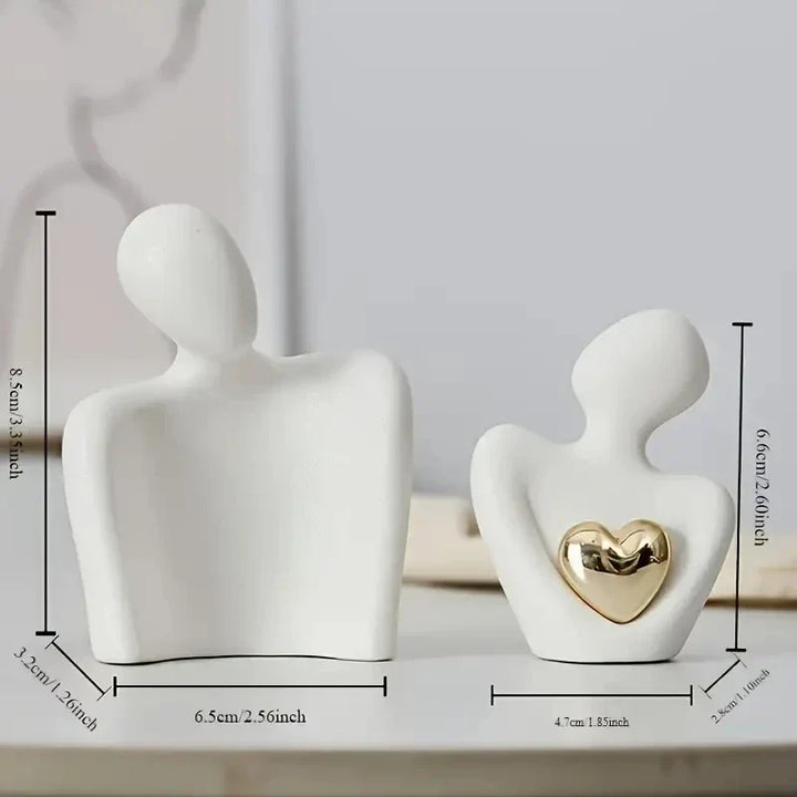 Love Embrace Statue White Plastic Romantic Figurine, Valentines Day Gift 2026 Cozy Bedroom Decor