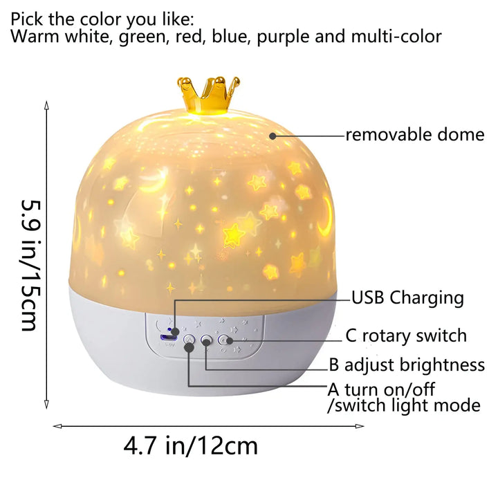 Projector Night Light 360 Degree Rotating Starry Galaxy With 15 Slides Kids Birthday Gift Soothing Bedroom Decor 2026