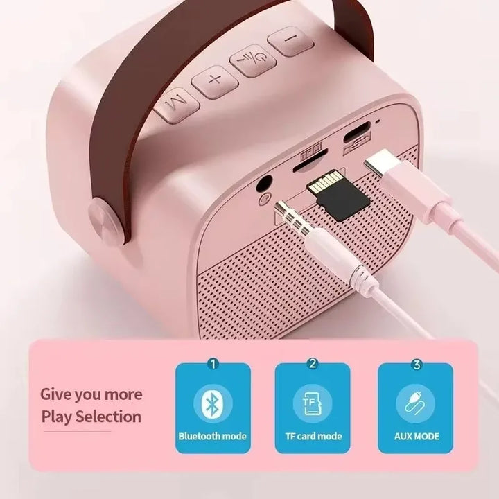 Karaoke Machine Portable Wireless Dual Microphones Bluetooth Speaker DSP System for Kids Party Gift TikTok Viral 2025