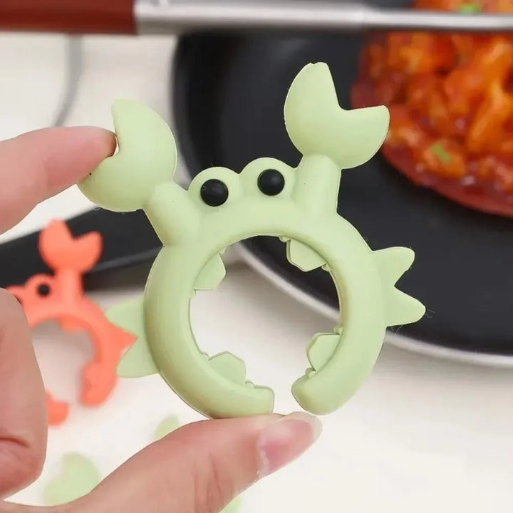 Small Crab Silicone Spatula Rack - Anti Scalding Pot Clip Kitchen Gadget
