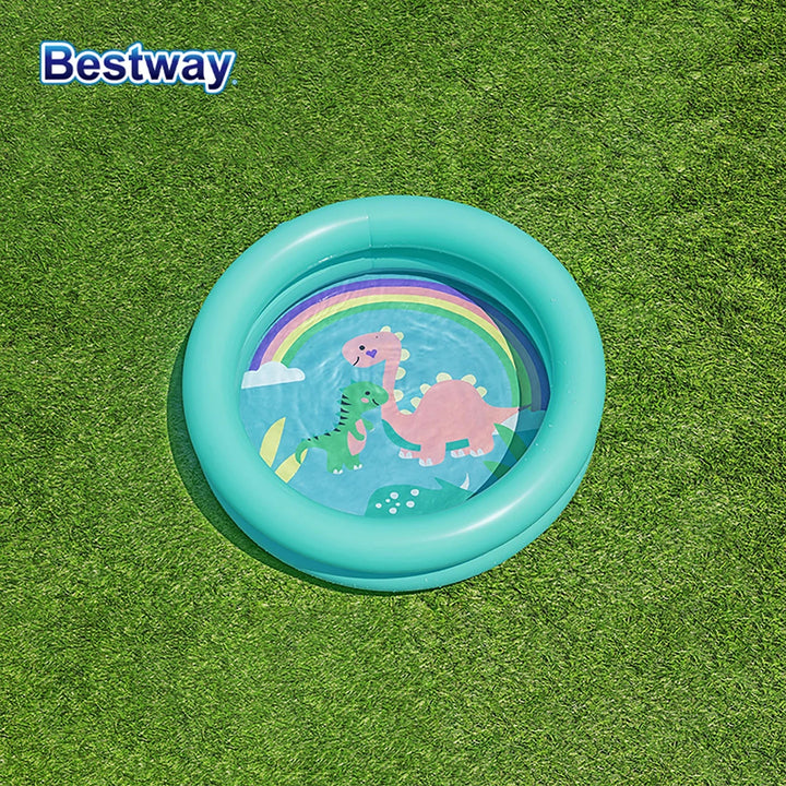 Inflatable Backyard Swimming Pool for Kids, 8ft Portable Summer Play Pool with Durable PVC and Bright colours