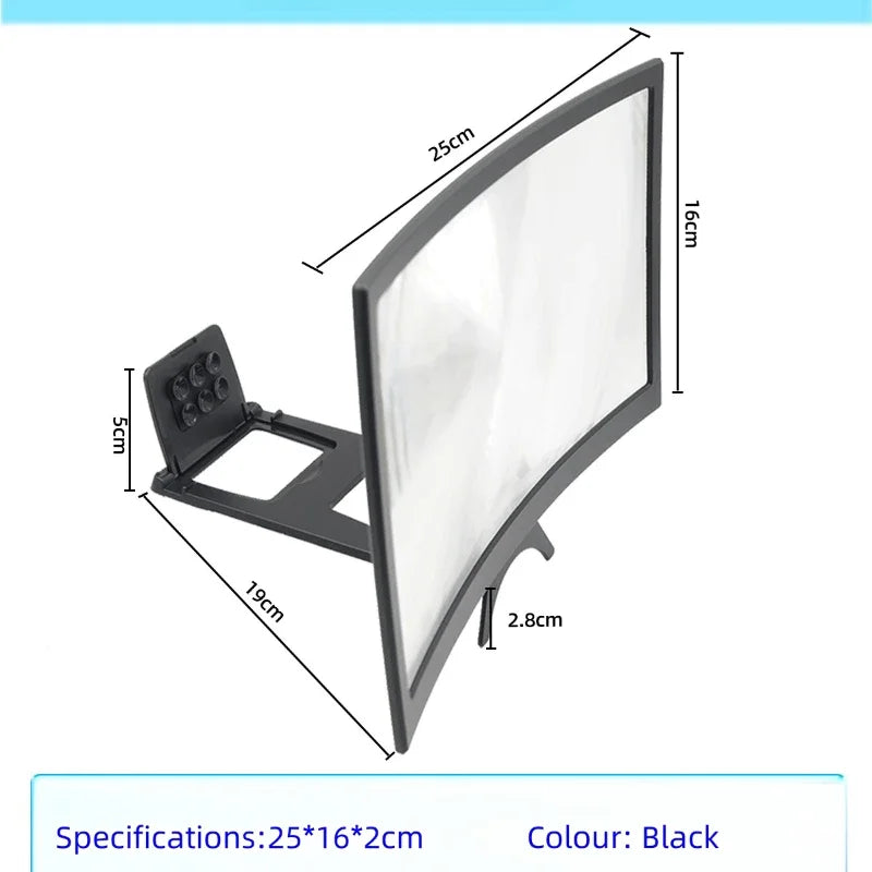 Phone Screen Magnifier 12 Inch Curved Desk Stand For Hands Free Video Viewing Back To School 2026 Ultra Clear