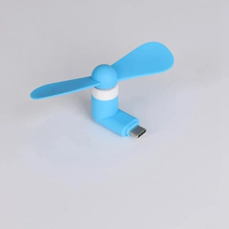 Type-C Small Fan Flexible Bendable Fan For Laptop AC Charger Portable Mini Fan Summer Gadget