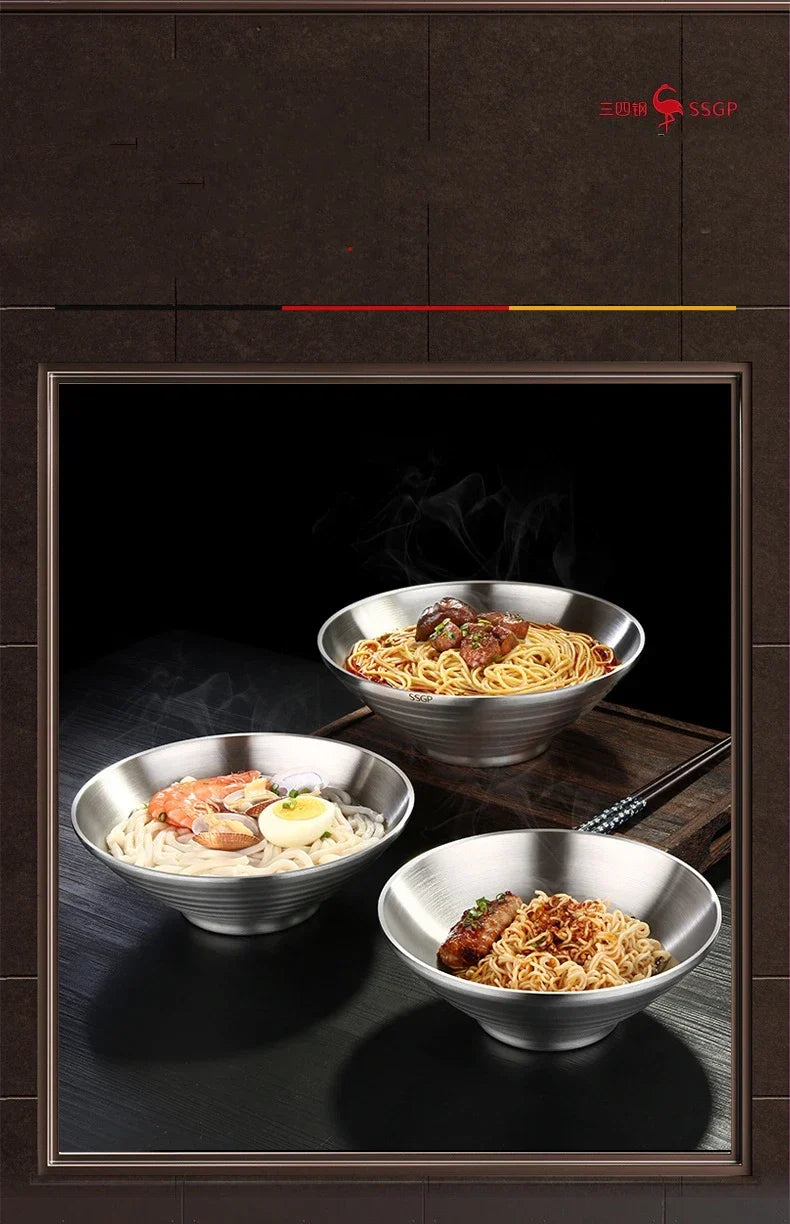 Stainless Steel Ramen Bowl 1.4L Insulating Christmas Gift