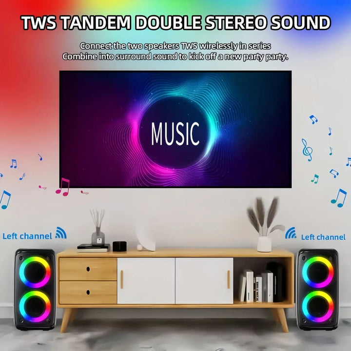 Karaoke Speaker Portable Bluetooth System With Microphone And LED Lights For Home Parties Fall 2025