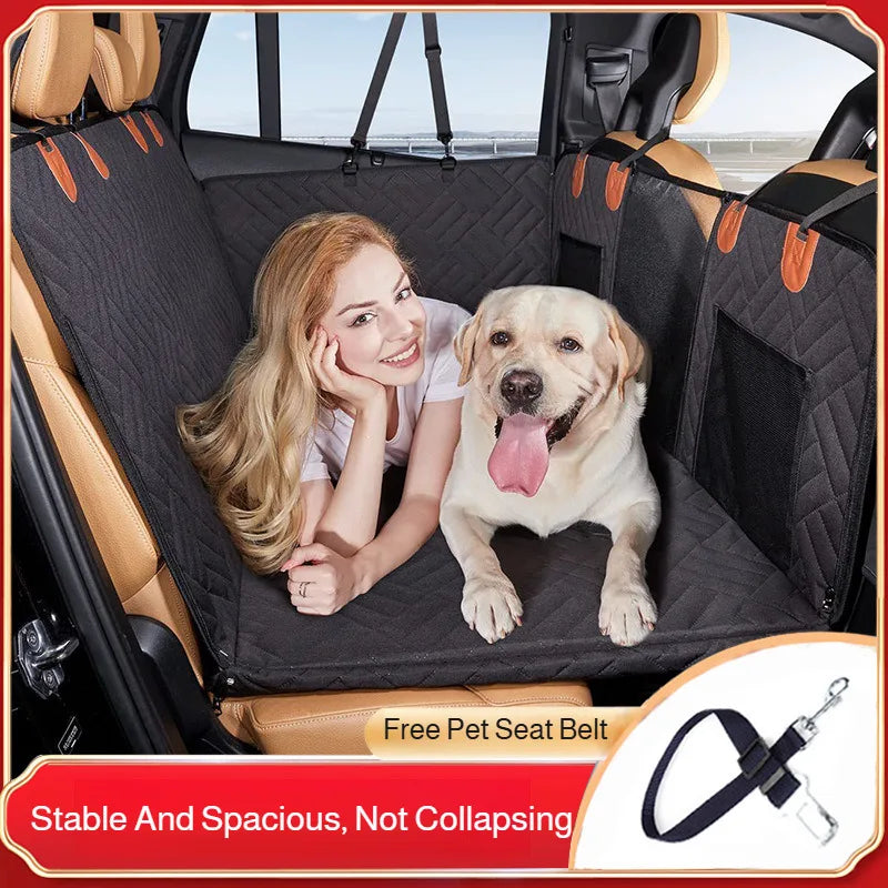 Waterproof Pet Car Seat Cover - Non-Slip Scratch-Proof Hammock Back Seat Protector for Dogs