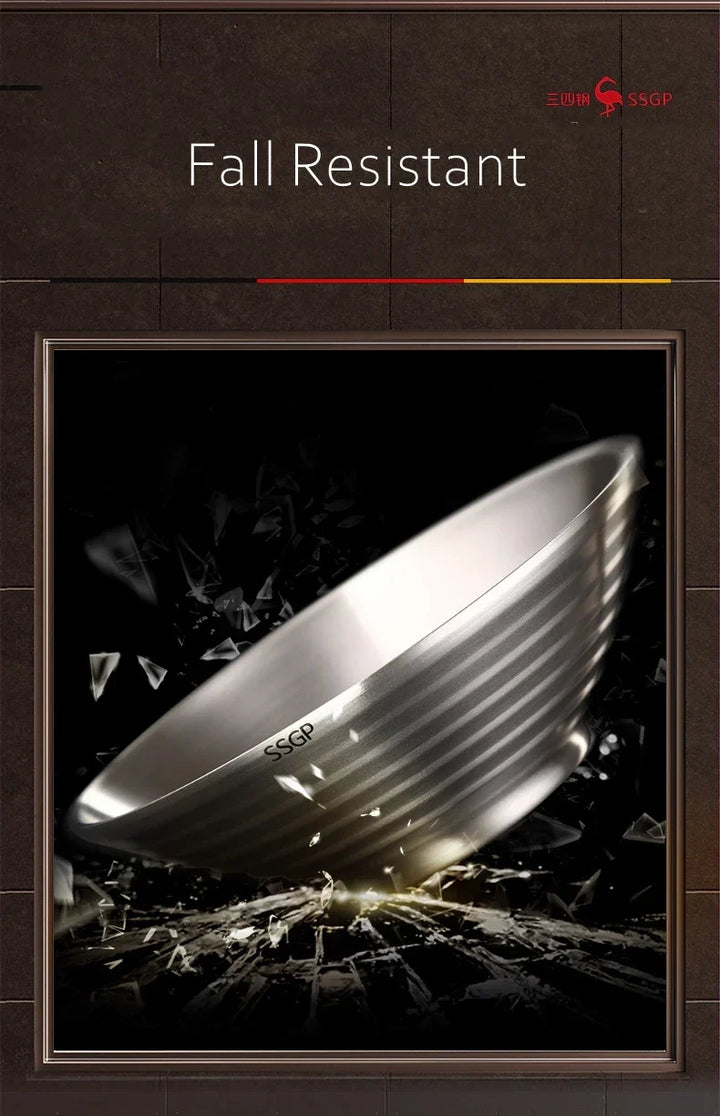 Stainless Steel Ramen Bowl 1.4L Insulating Christmas Gift