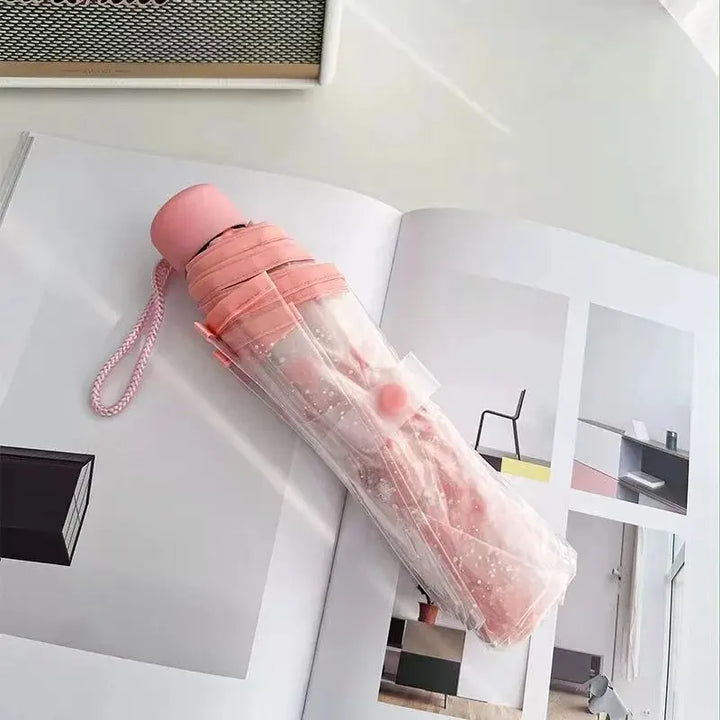 Korean Style Folding Umbrella with Cherry Blossom Design
