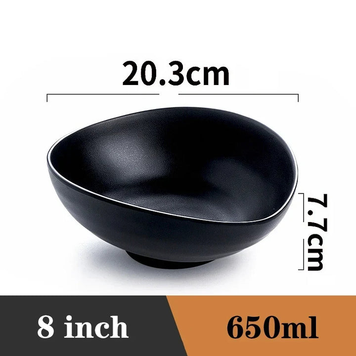Ramen Bowl Black Plastic Japanese Style Noodle Bowl