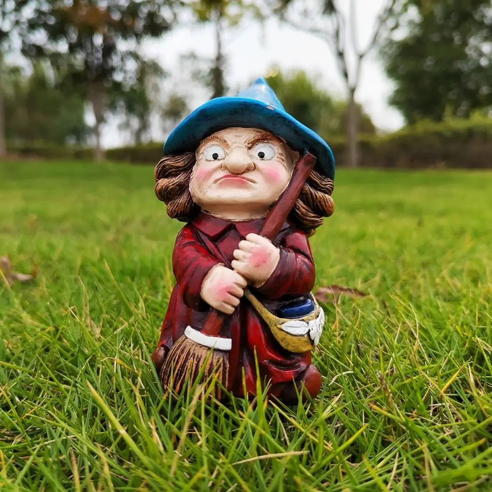 Resin Witch Statue Waterproof Garden Gnome Figurine Indoor Outdoor Halloween Decor 2026 Gift Idea