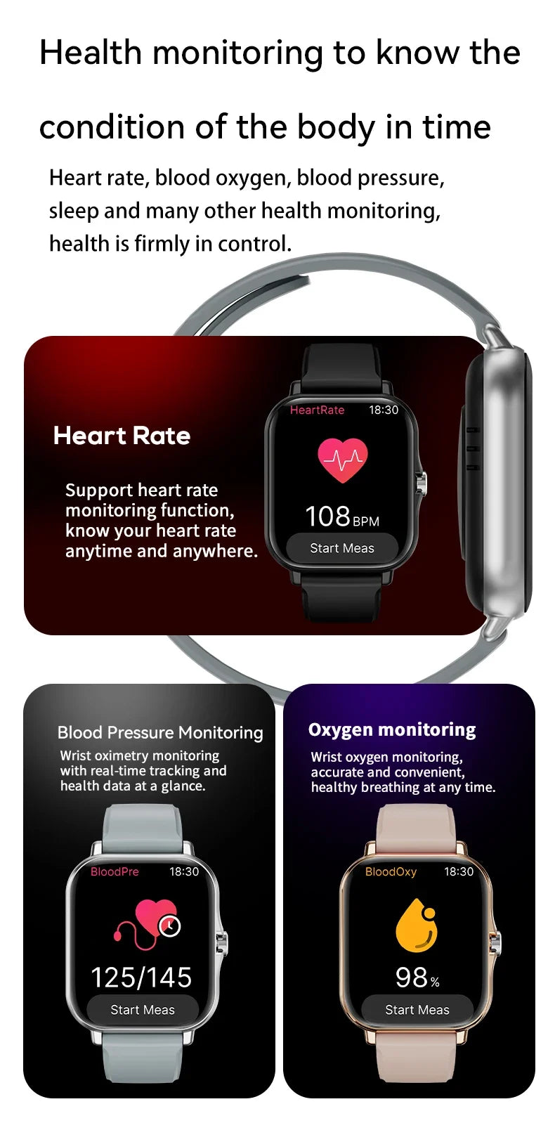 LAXASFIT Smart Watch Full Touch Screen Bluetooth Call – Heart Rate Sleep Tracker Sports Fitness Smartwatch 2026