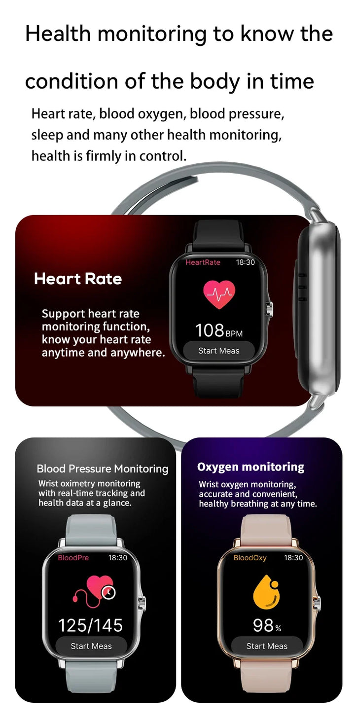 LAXASFIT Smart Watch Full Touch Screen Bluetooth Call – Heart Rate Sleep Tracker Sports Fitness Smartwatch 2026