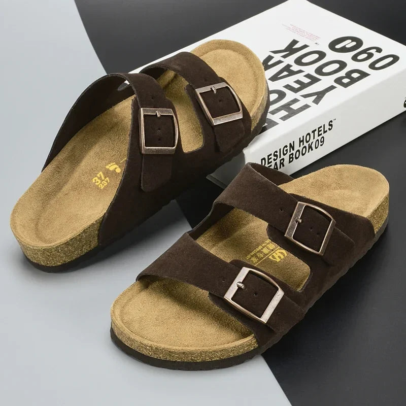 Summer Leather Men Sandals - Durable Non-Slip Outdoor Beach Casual Shoes for Women