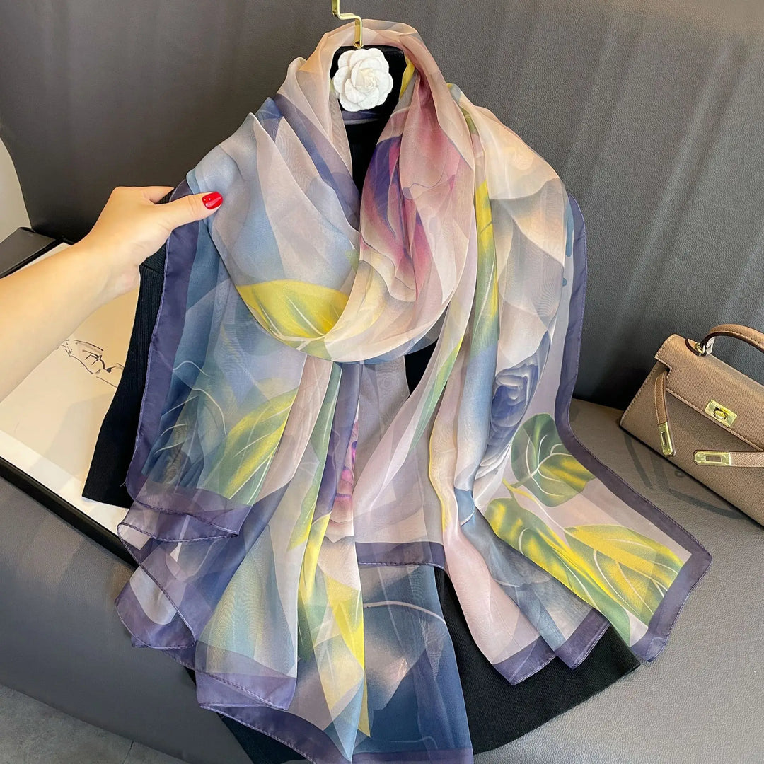 Lightweight Flowy Women’s Silk Scarf - Long Sheer Wrap