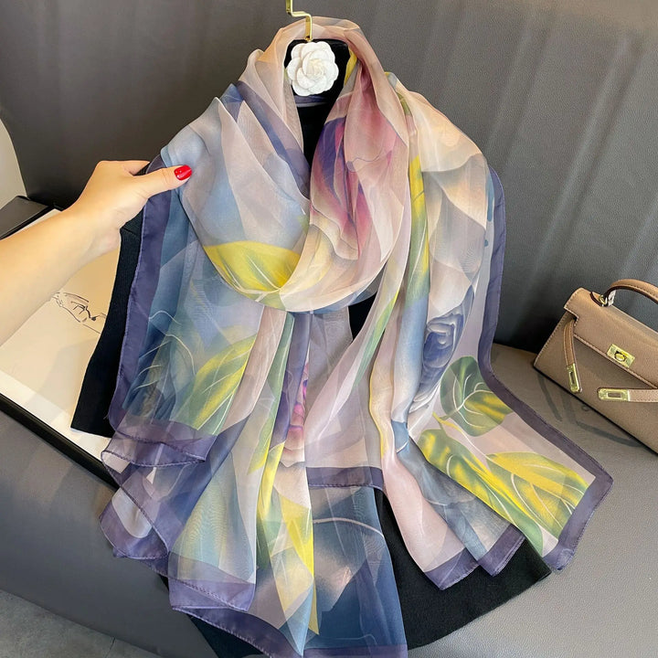 Lightweight Flowy Women’s Silk Scarf - Long Sheer Wrap