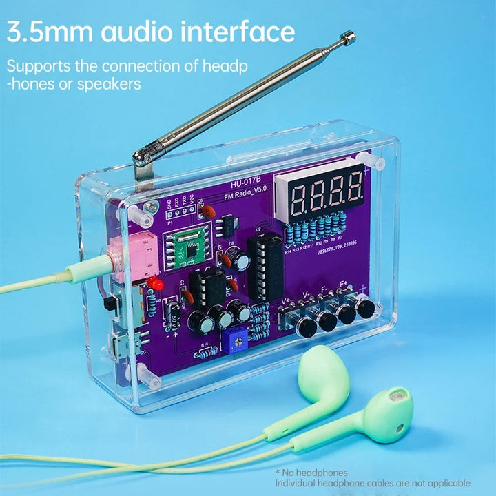 DIY FM Radio Kit 87-108MHz Adjustable Frequency Soldering Practice Kit Back to School 2026 Gift