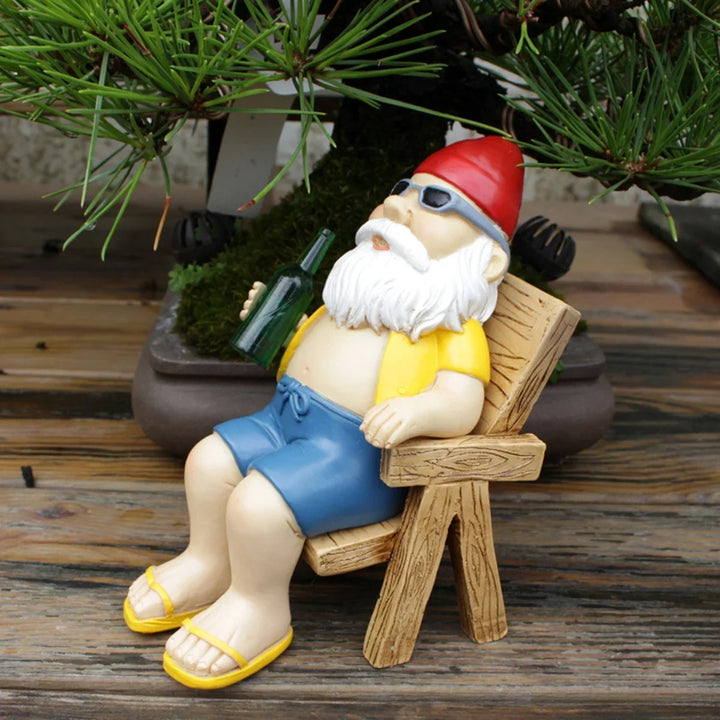 Garden Gnome Statue Sunbathing Dwarf Figurine Creative Outdoor Scene Decor For Summer 2026 Gift