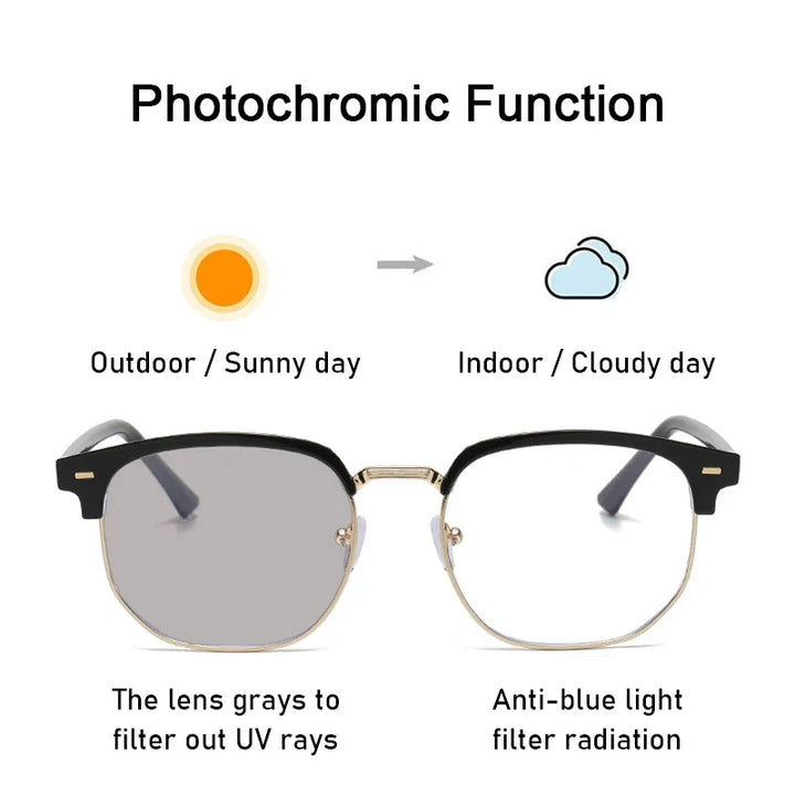 Blue Light Blocking Glasses Photochromic Rectangle Eyewear For Office And Computer Use Fall 2026 TikTok Viral Gift