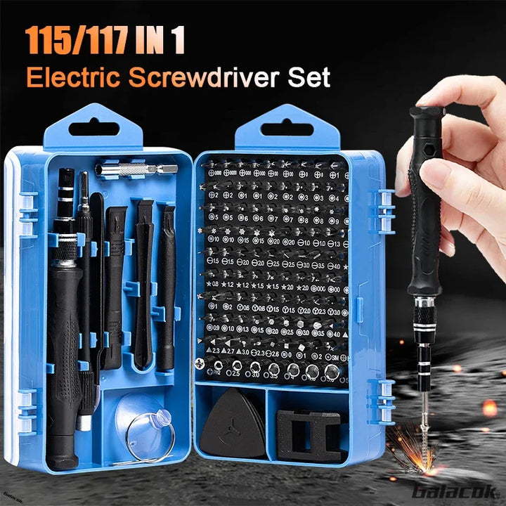Electric Screwdriver Set 115/117-In-1 - Multifunction Tool Kit For Home PC And Phone Repair DIY Gift Idea